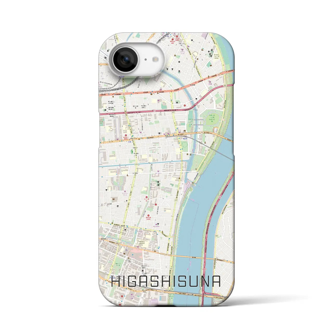 【東砂(東京都)】地図柄iPhoneケース(バックカバータイプ)