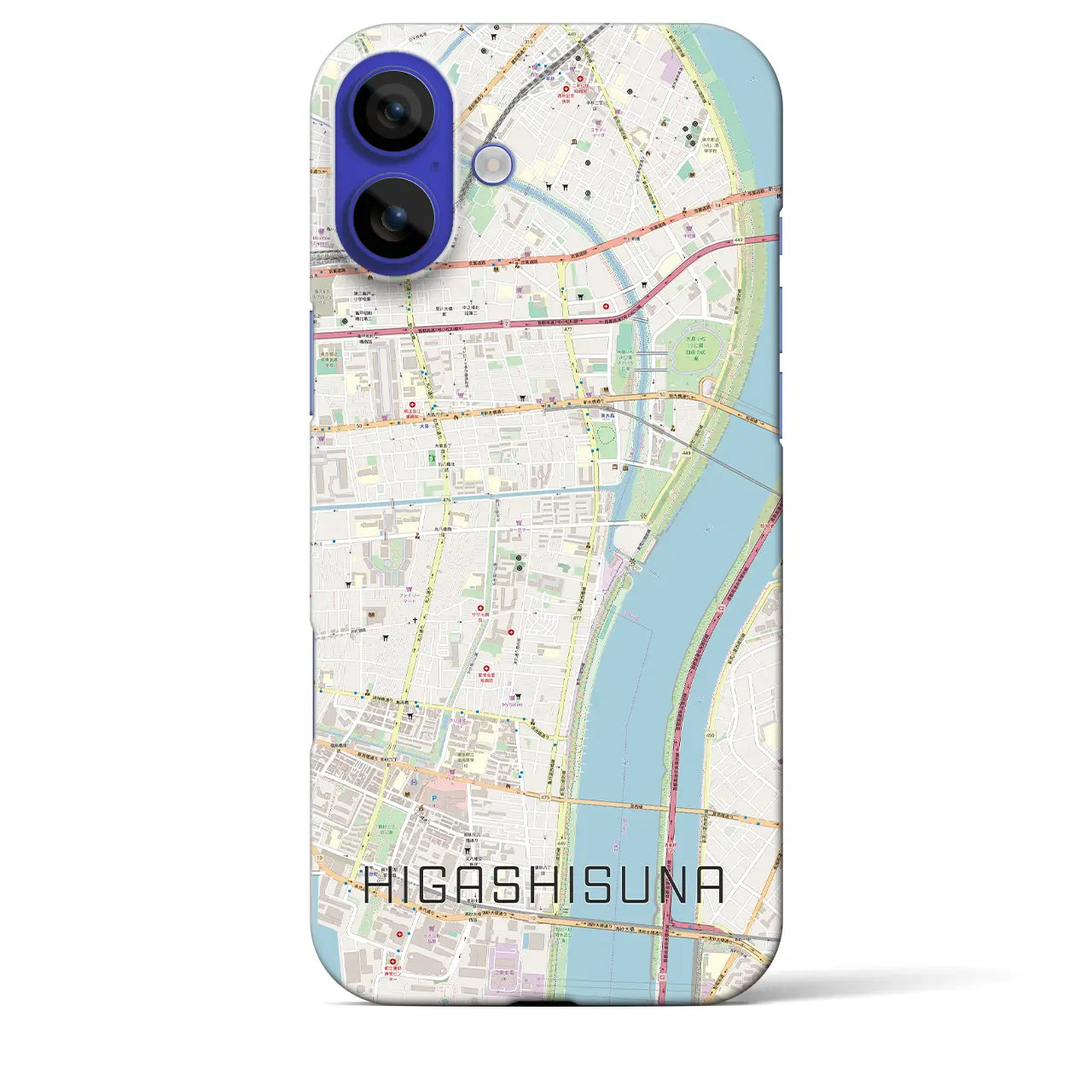 【東砂(東京都)】地図柄iPhoneケース(バックカバータイプ)