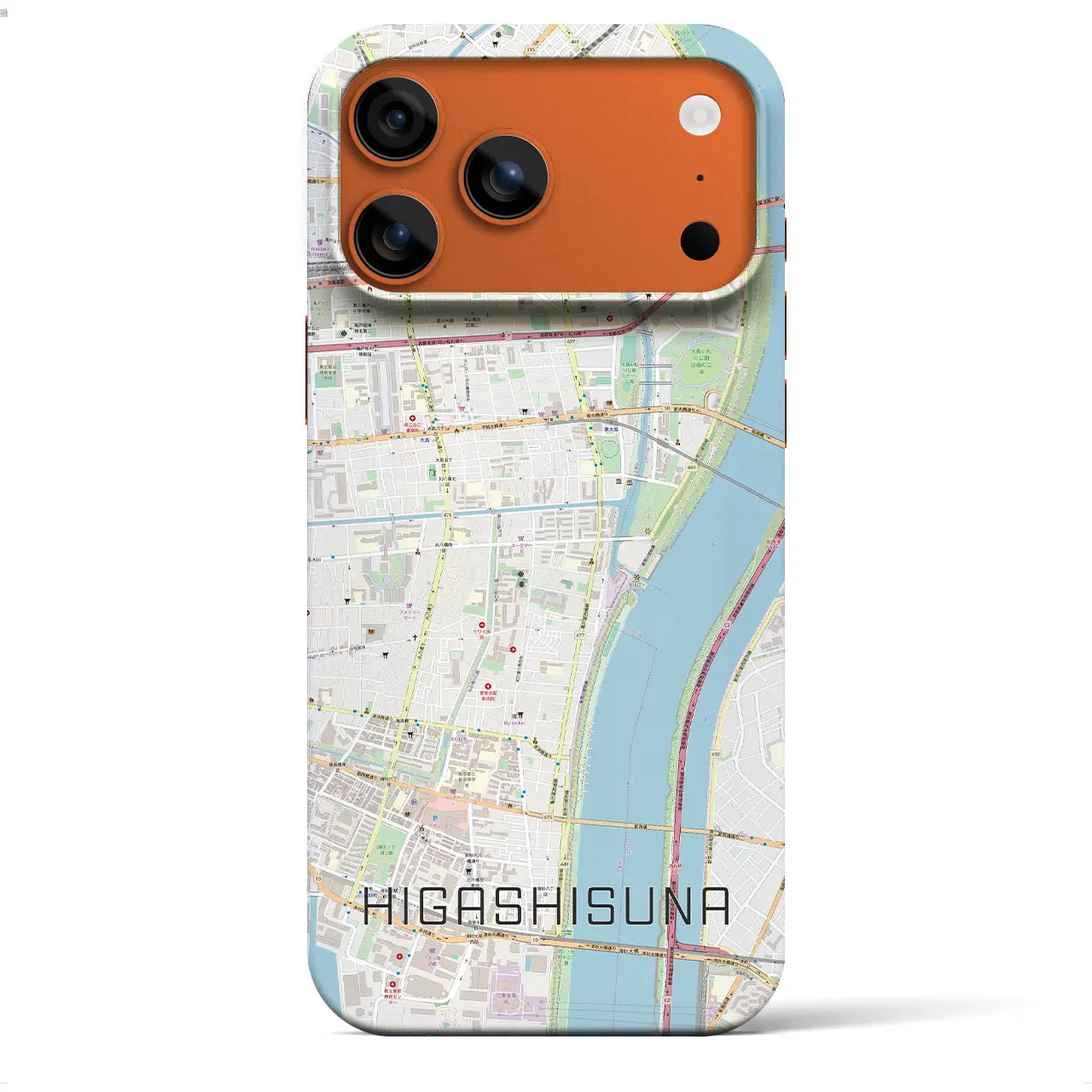【東砂(東京都)】地図柄iPhoneケース(バックカバータイプ)ブラック・iPhone 17 Pro Max 用