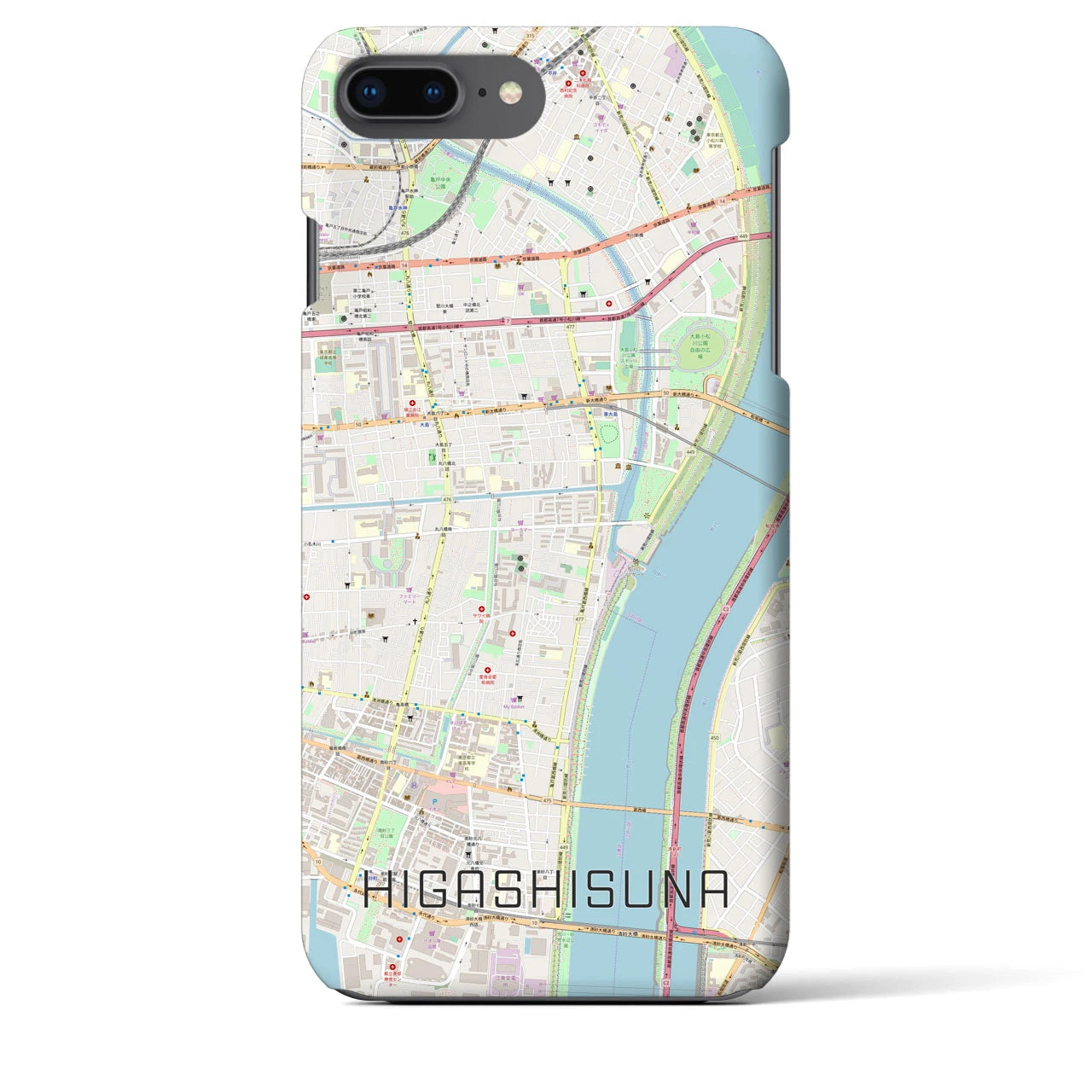 【東砂(東京都)】地図柄iPhoneケース(バックカバータイプ)