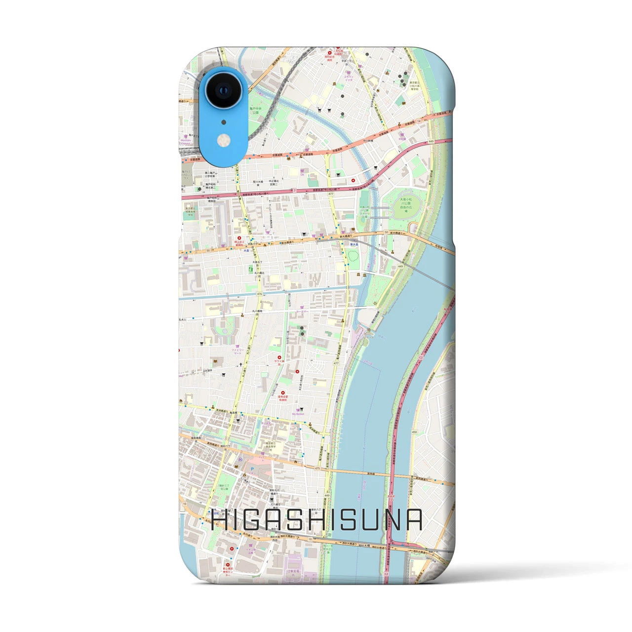 【東砂(東京都)】地図柄iPhoneケース(バックカバータイプ)