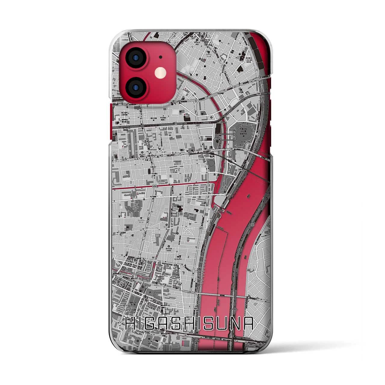 【東砂(東京都)】地図柄iPhoneケース(クリアタイプ)