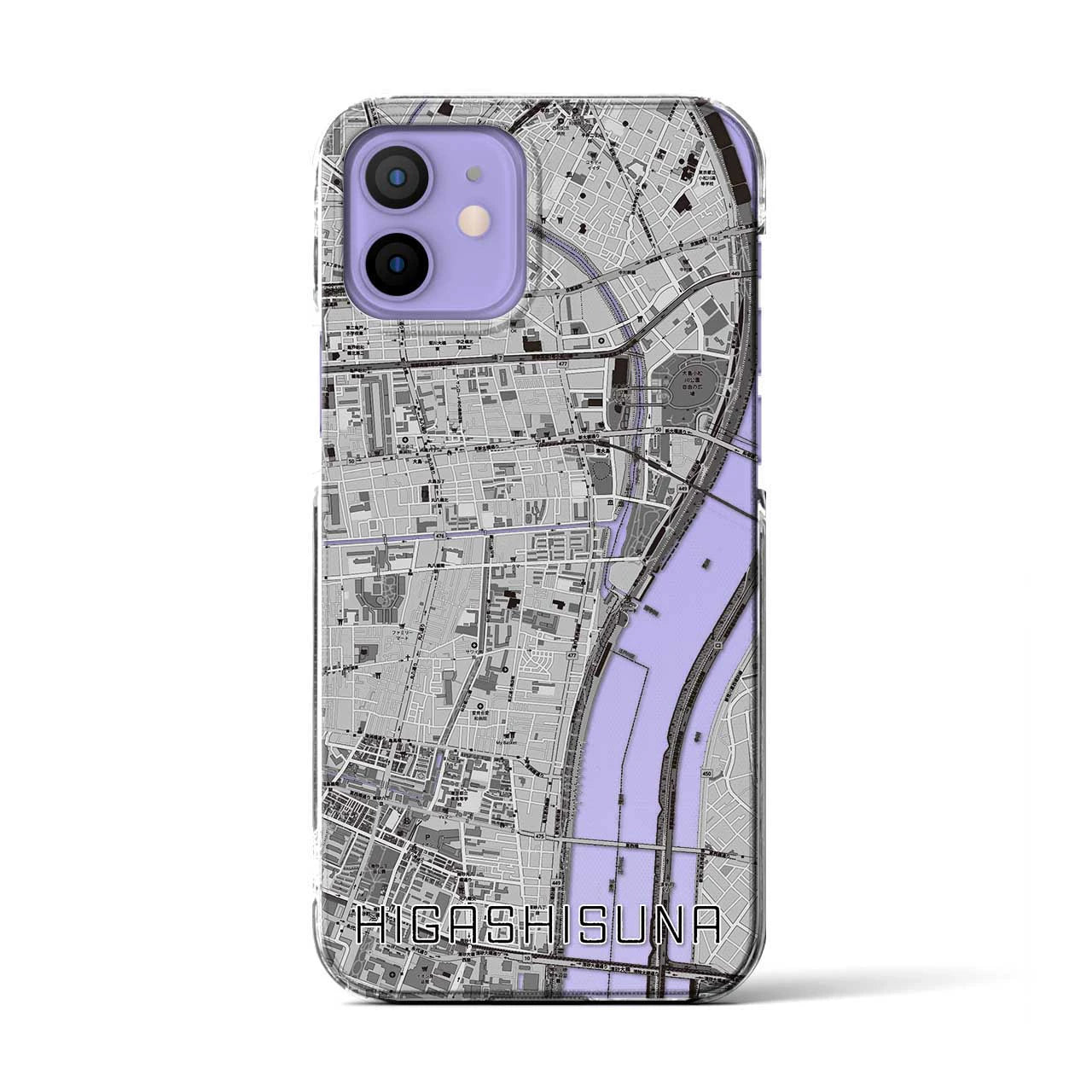 【東砂(東京都)】地図柄iPhoneケース(クリアタイプ)