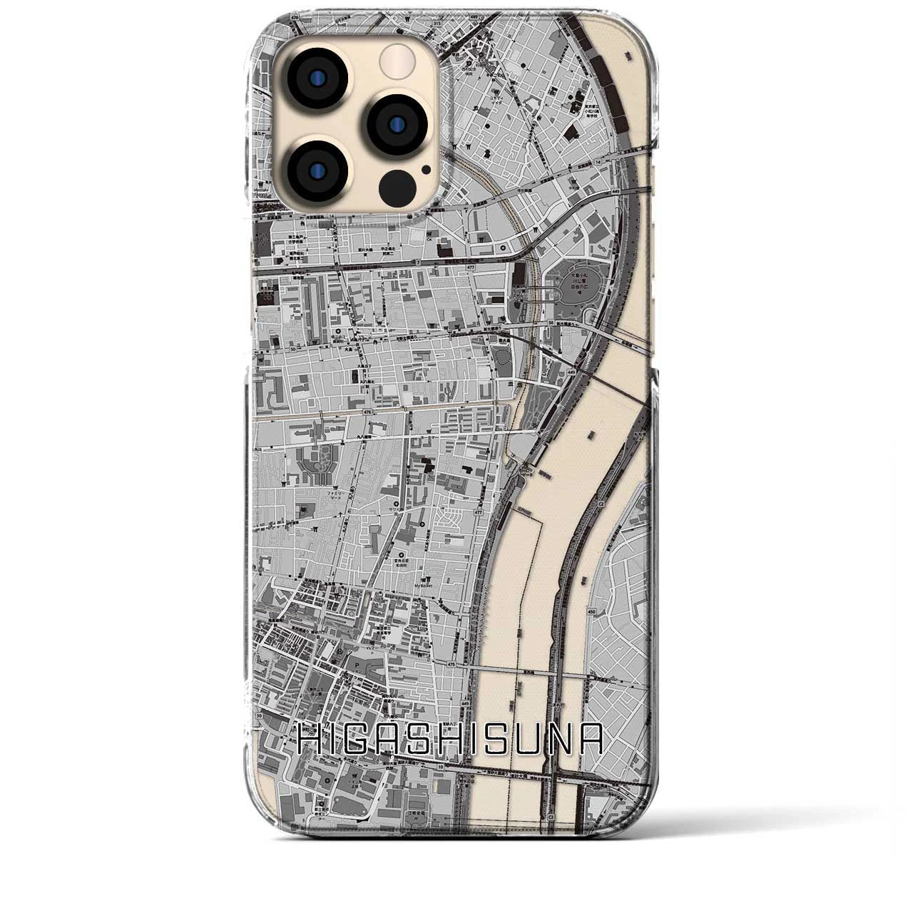 【東砂(東京都)】地図柄iPhoneケース(クリアタイプ)