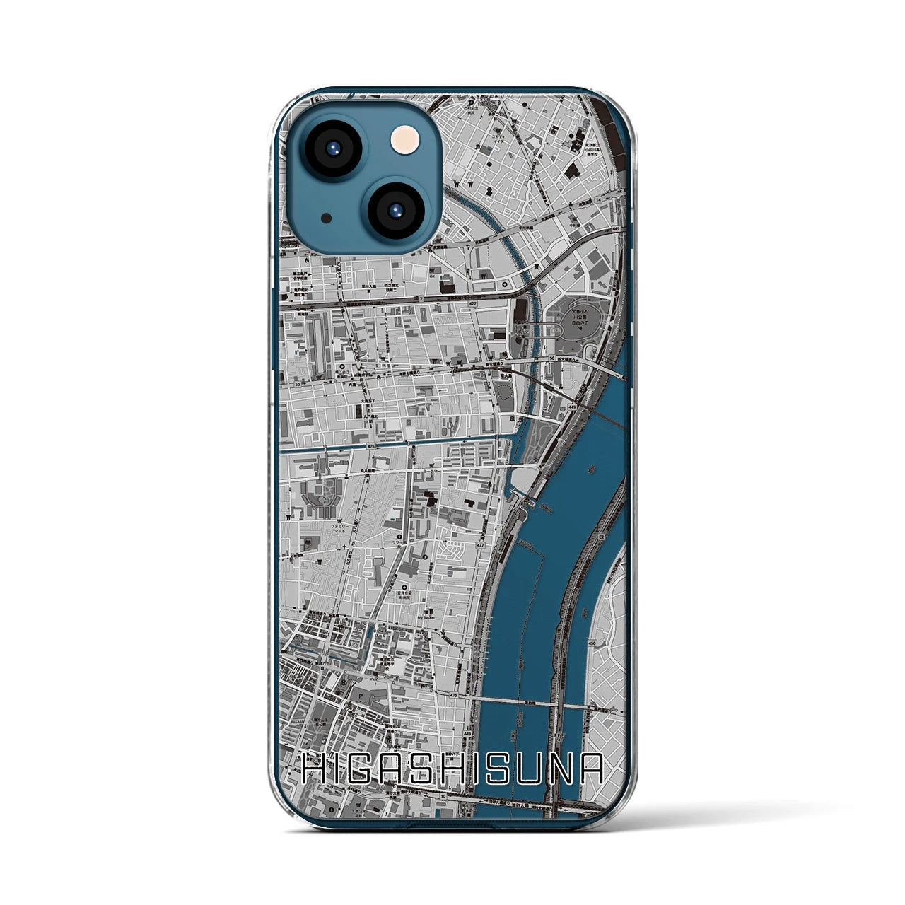 【東砂(東京都)】地図柄iPhoneケース(クリアタイプ)