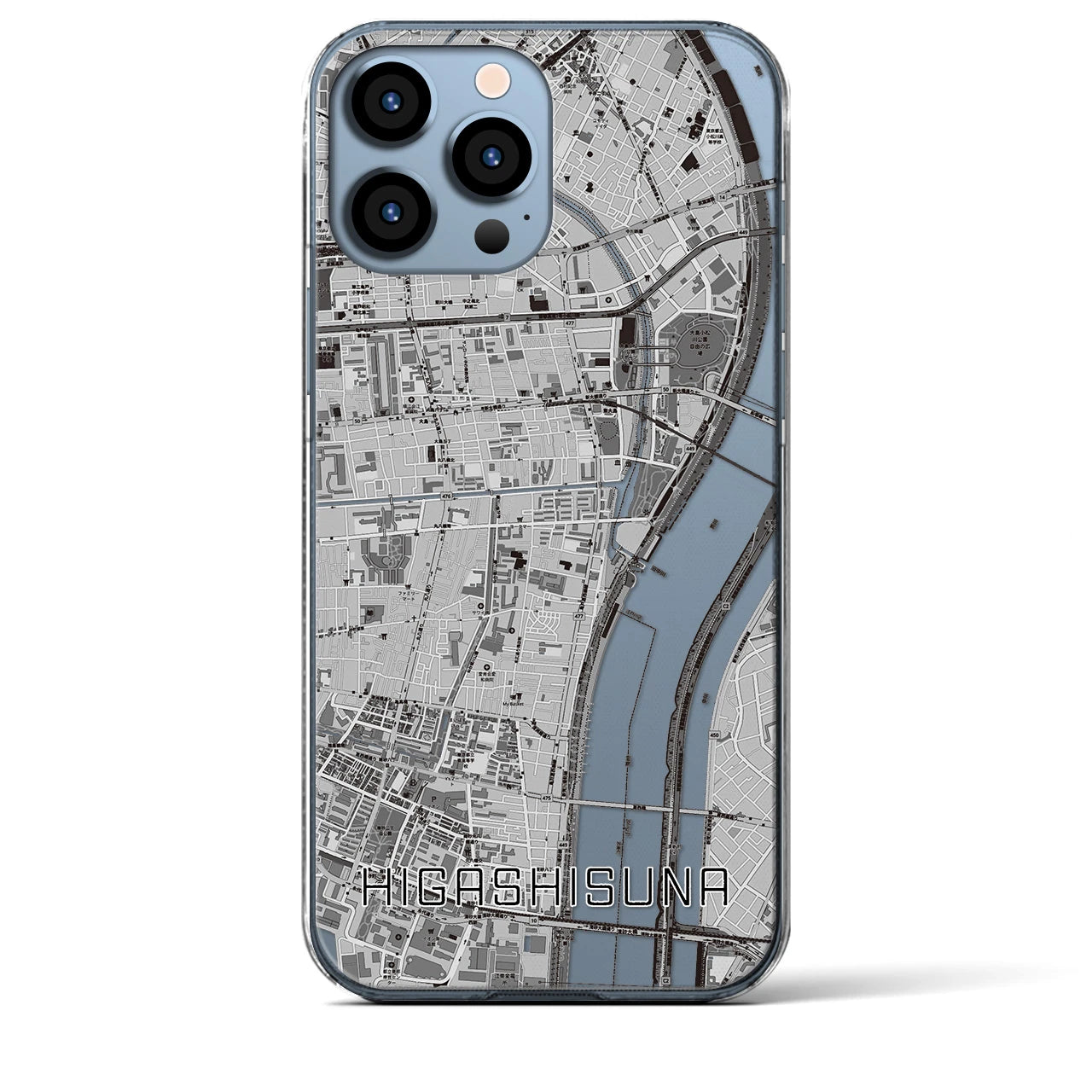 【東砂(東京都)】地図柄iPhoneケース(クリアタイプ)