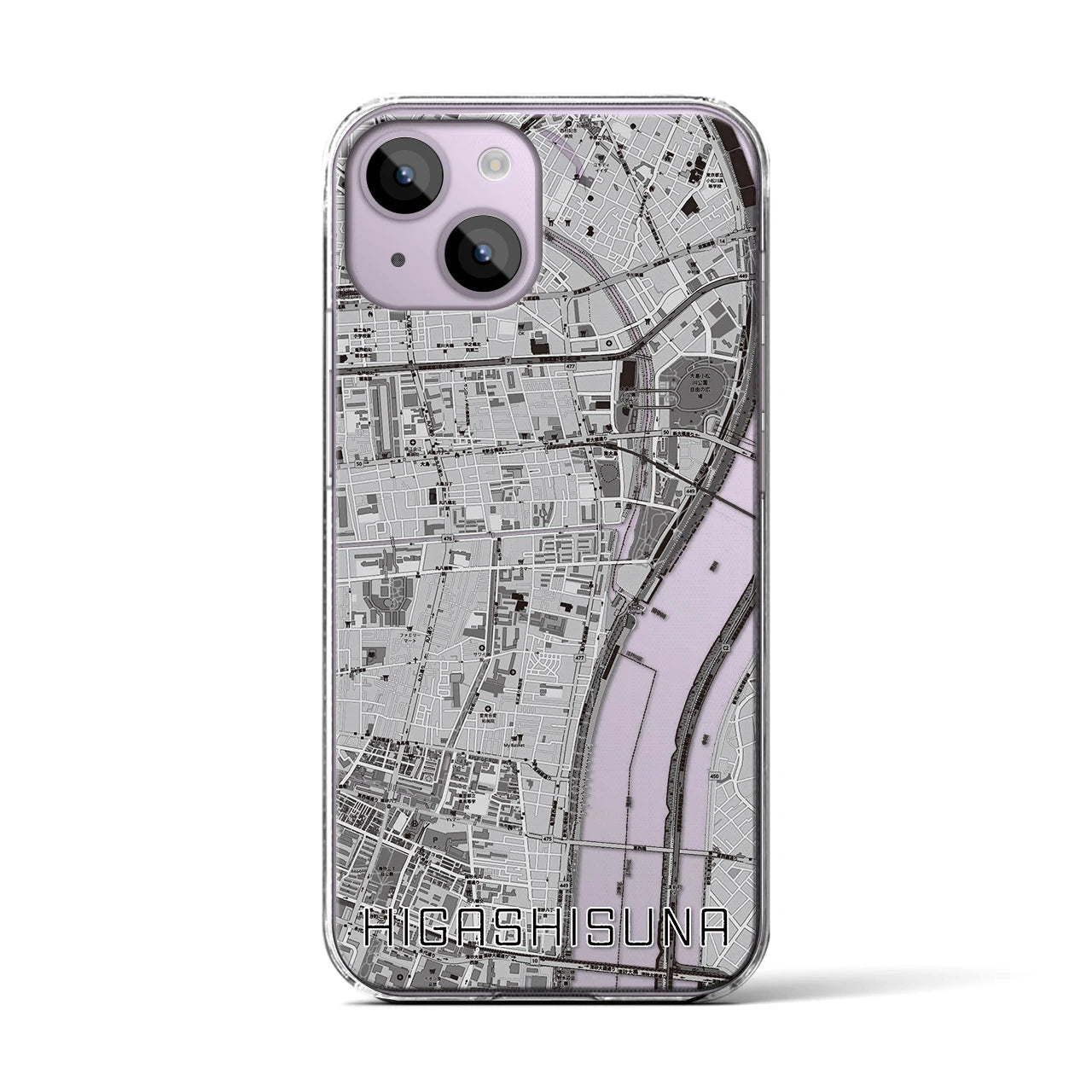 【東砂(東京都)】地図柄iPhoneケース(クリアタイプ)