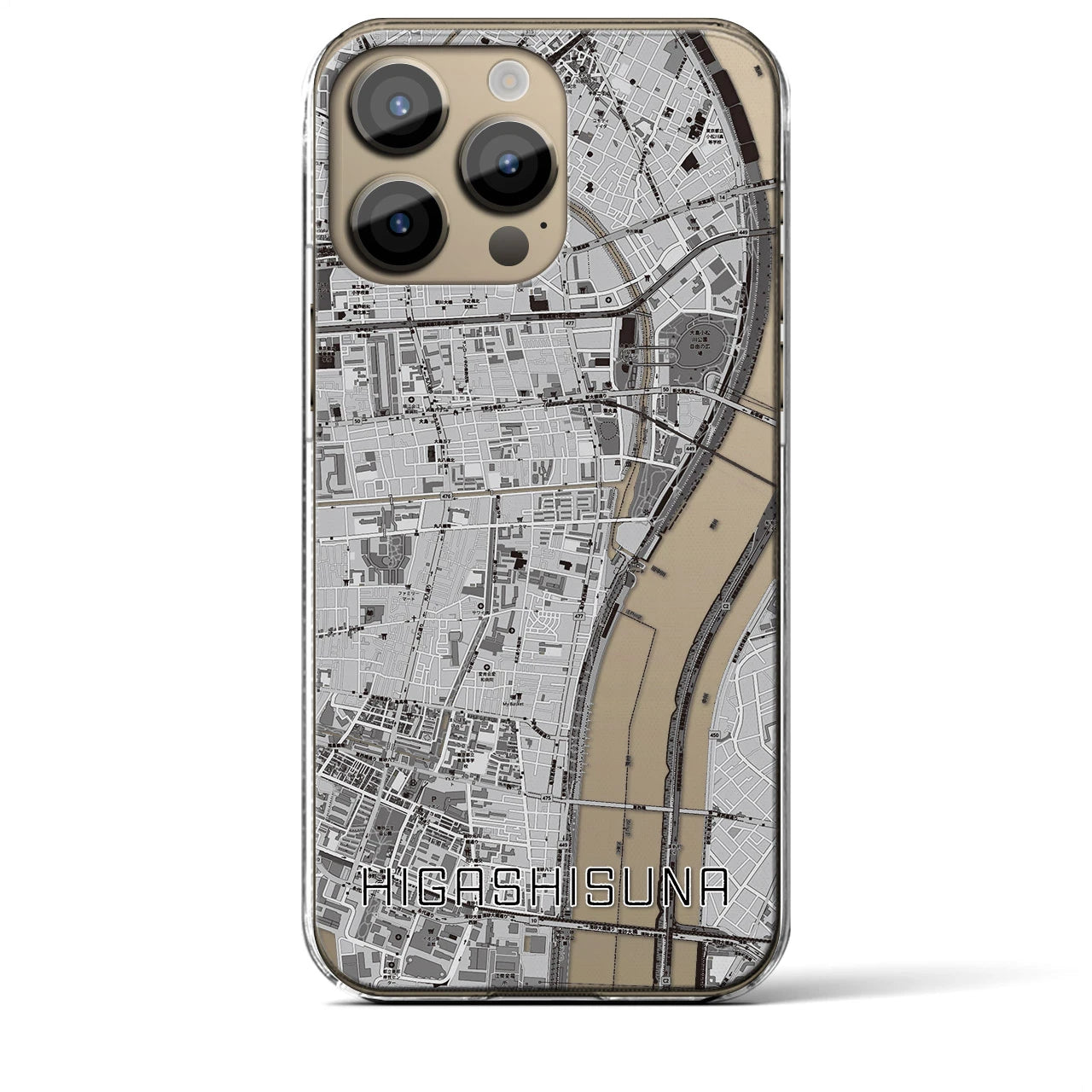 【東砂(東京都)】地図柄iPhoneケース(クリアタイプ)