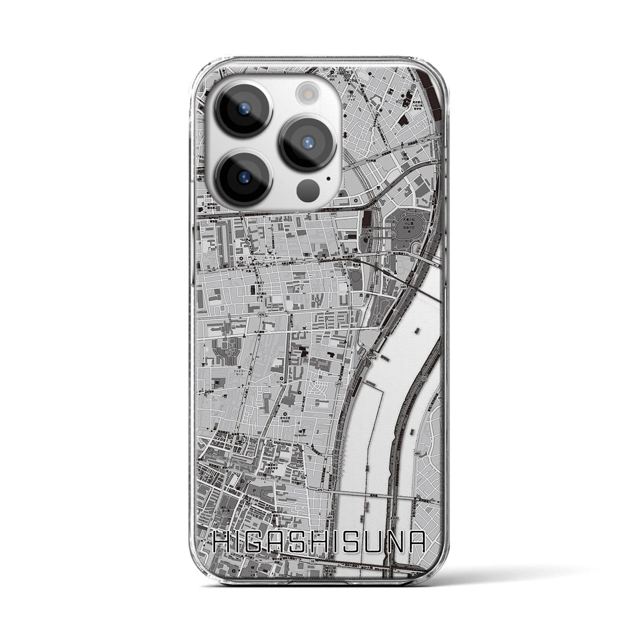 【東砂(東京都)】地図柄iPhoneケース(クリアタイプ)