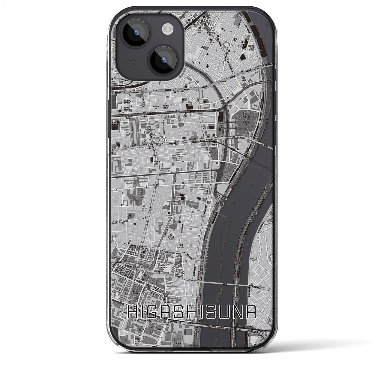 【東砂(東京都)】地図柄iPhoneケース(クリアタイプ)