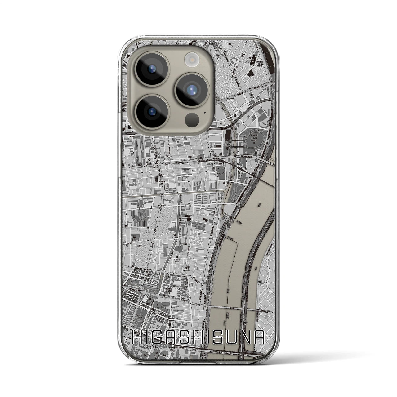 【東砂(東京都)】地図柄iPhoneケース(クリアタイプ)