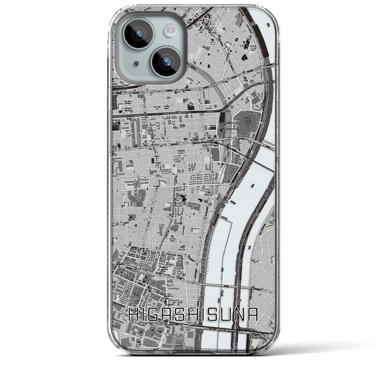 【東砂(東京都)】地図柄iPhoneケース(クリアタイプ)