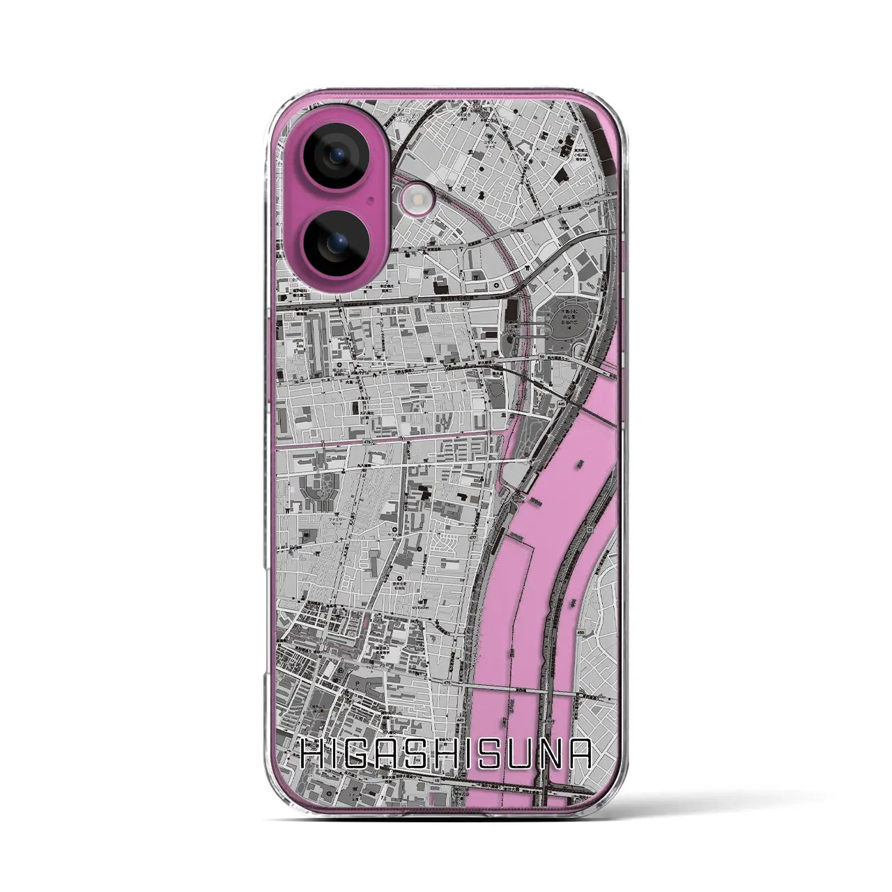 【東砂(東京都)】地図柄iPhoneケース(クリアタイプ)