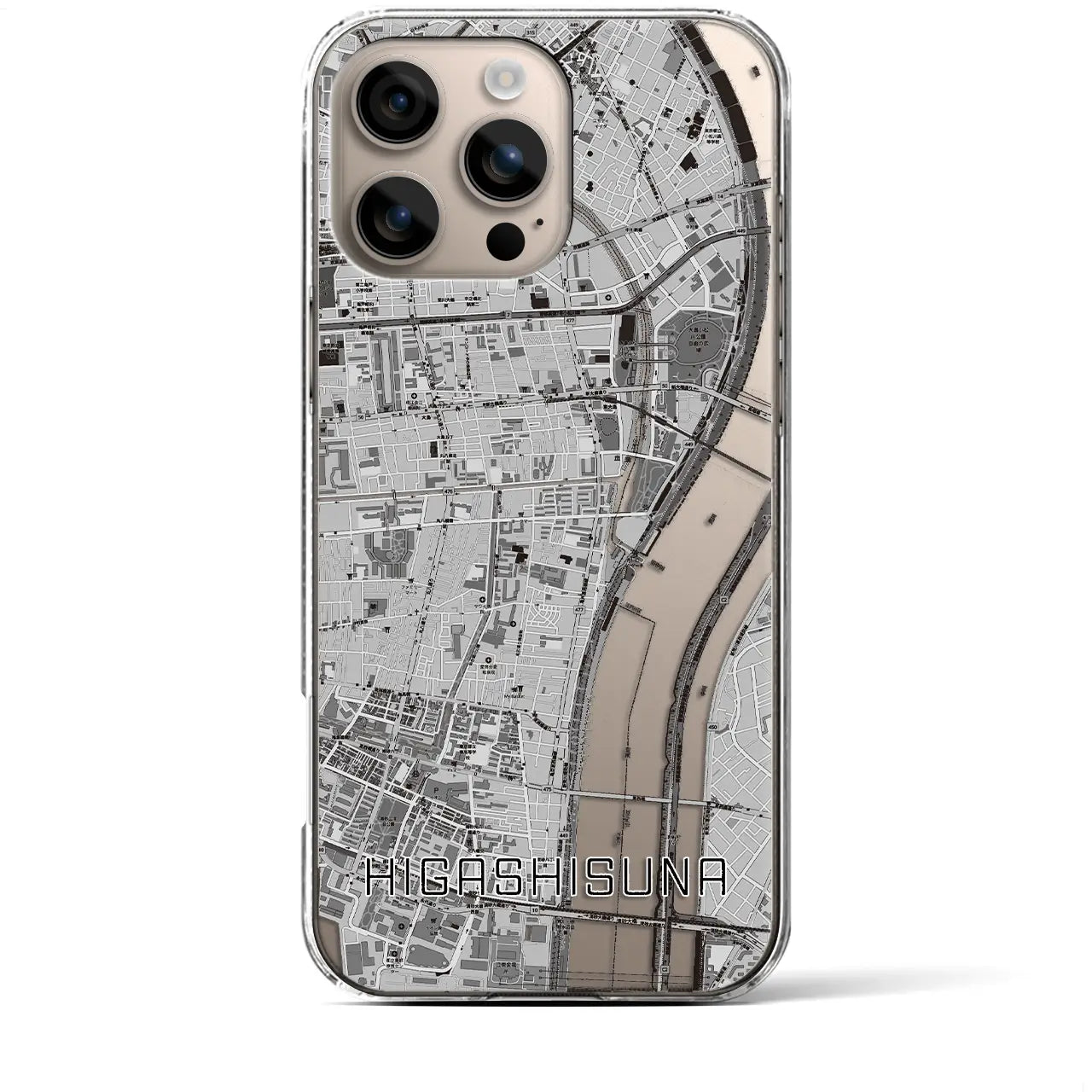 【東砂(東京都)】地図柄iPhoneケース(クリアタイプ)