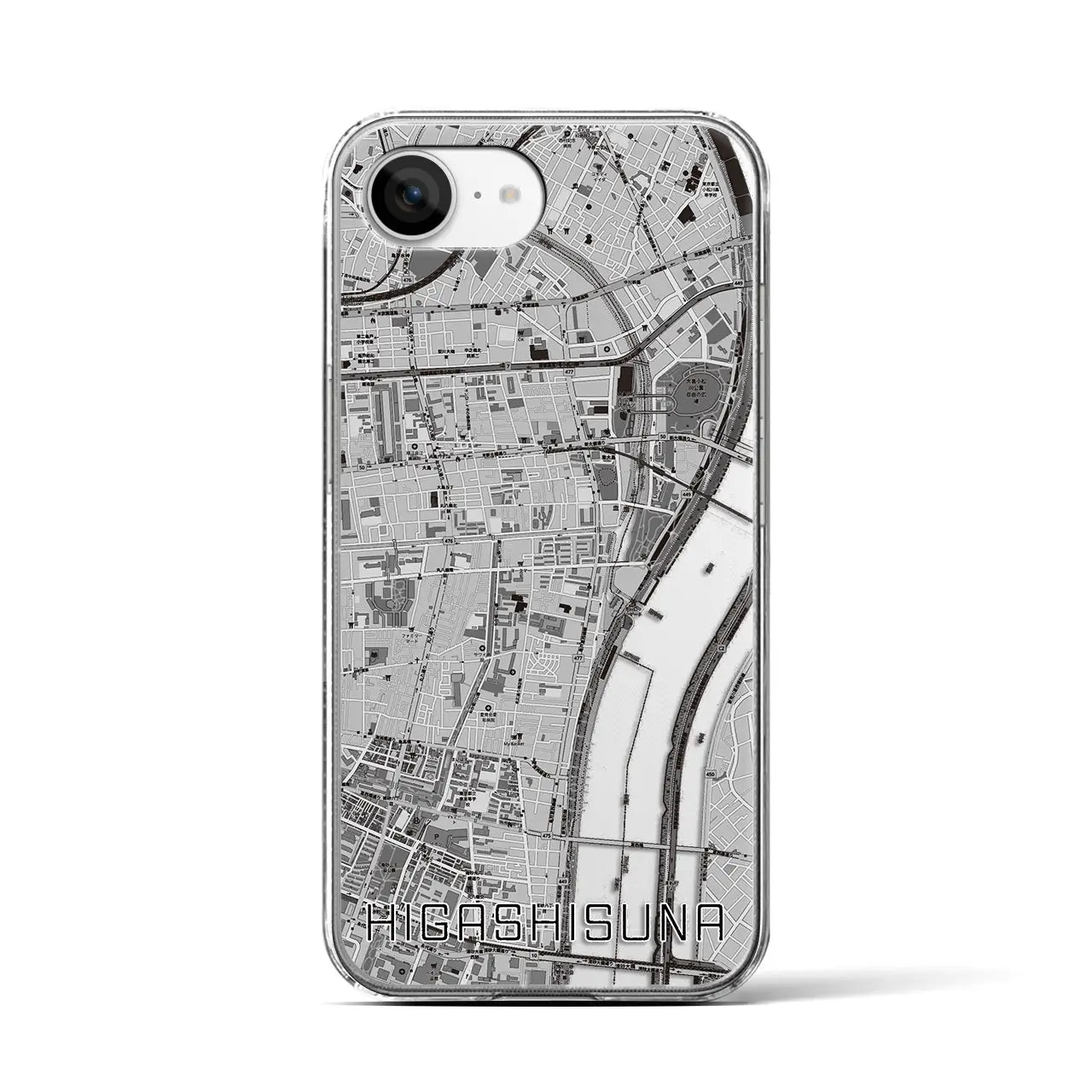 【東砂(東京都)】地図柄iPhoneケース(クリアタイプ)