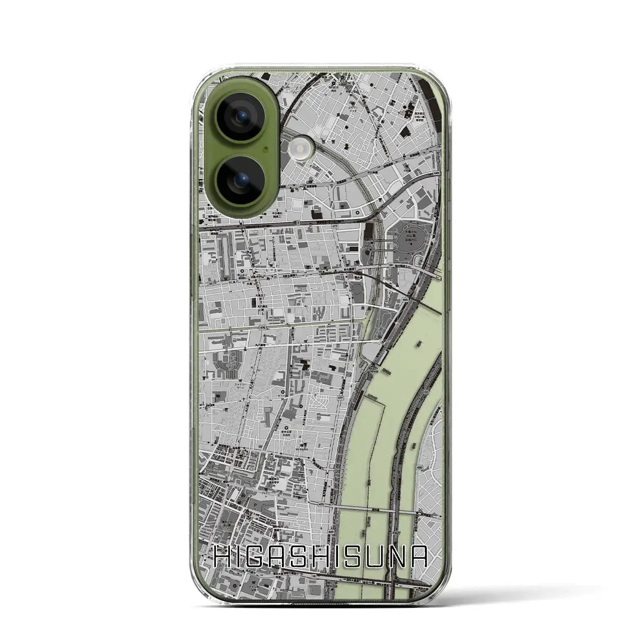【東砂(東京都)】地図柄iPhoneケース(クリアタイプ)