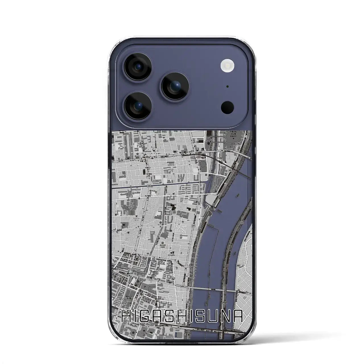 【東砂(東京都)】地図柄iPhoneケース(クリアタイプ)モノトーン・iPhone 17 Pro Max 用