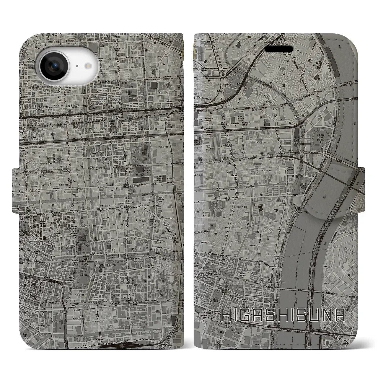 【東砂(東京都)】地図柄iPhoneケース(手帳タイプ)