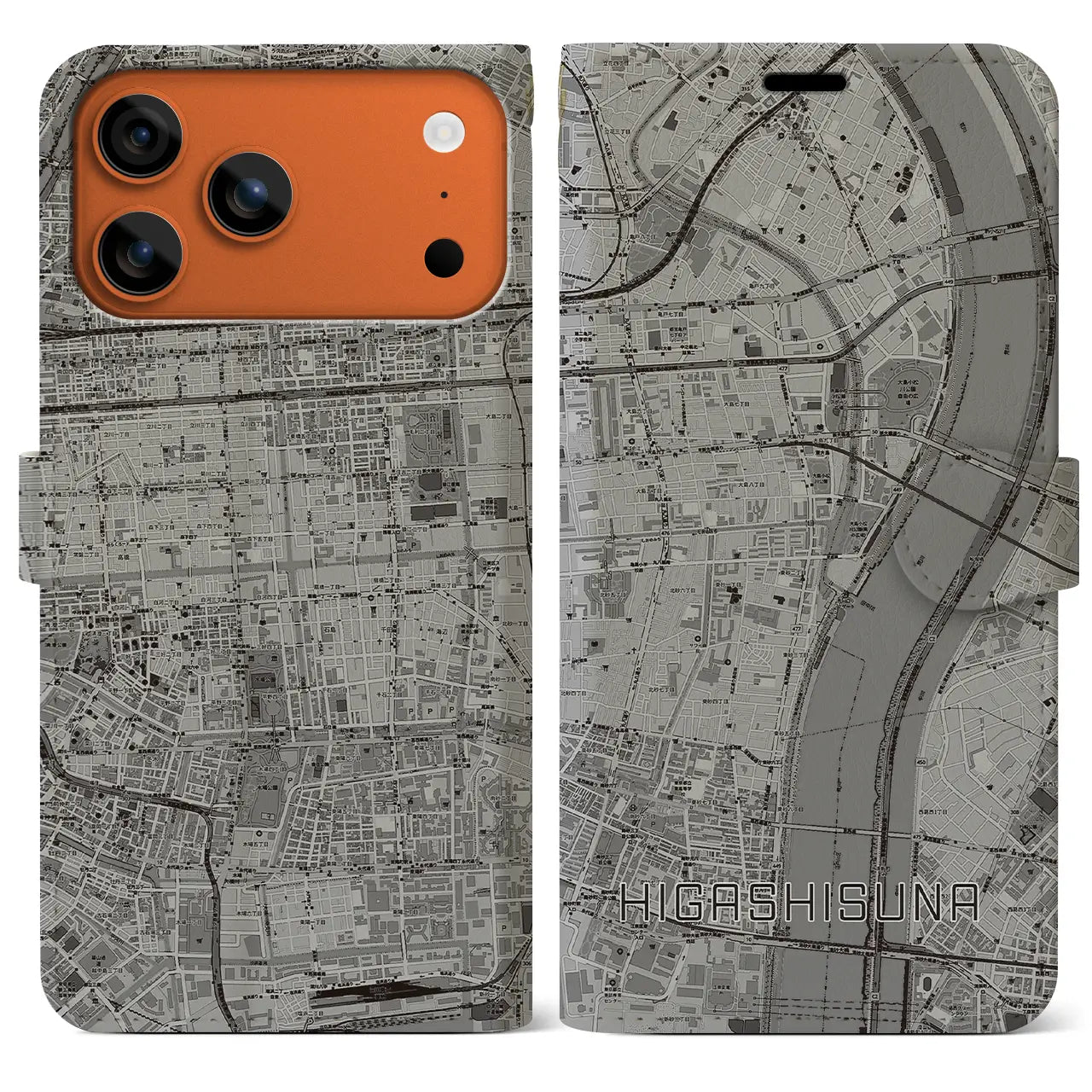 【東砂(東京都)】地図柄iPhoneケース(手帳タイプ)