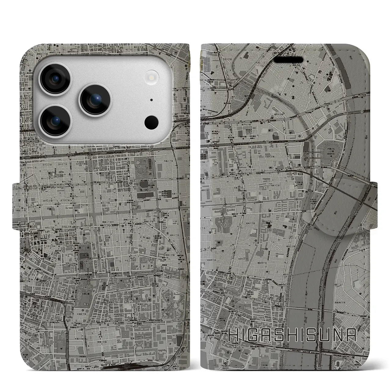 【東砂(東京都)】地図柄iPhoneケース(手帳タイプ)