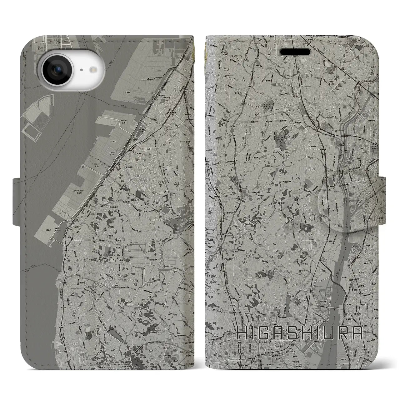 【東浦(愛知県)】地図柄iPhoneケース(手帳タイプ)