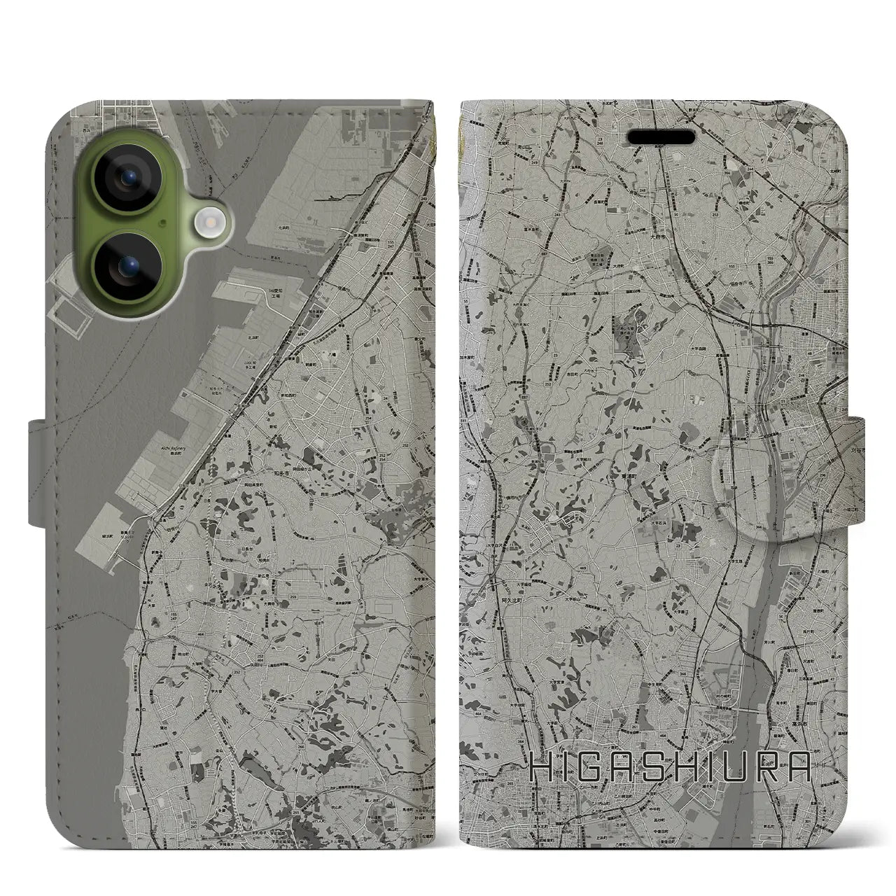 【東浦(愛知県)】地図柄iPhoneケース(手帳タイプ)