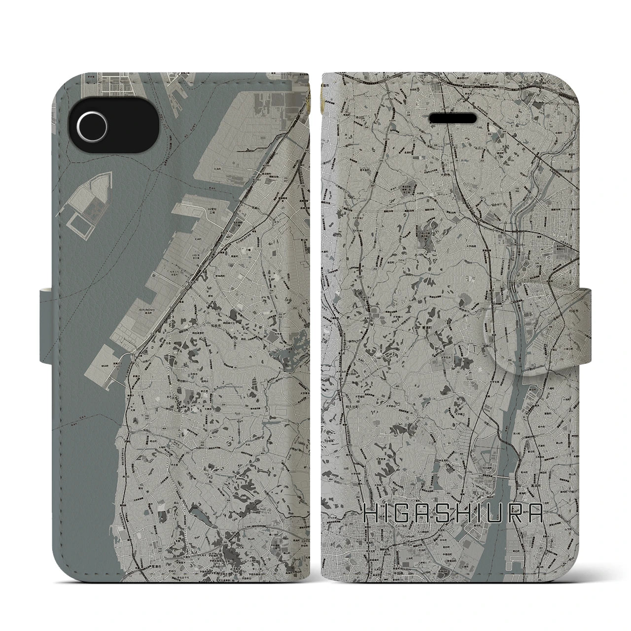 【東浦(愛知県)】地図柄iPhoneケース(手帳タイプ)