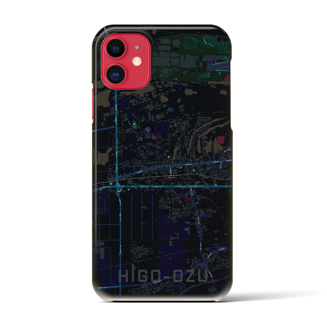【肥後大津(熊本県)】地図柄iPhoneケース(バックカバータイプ)