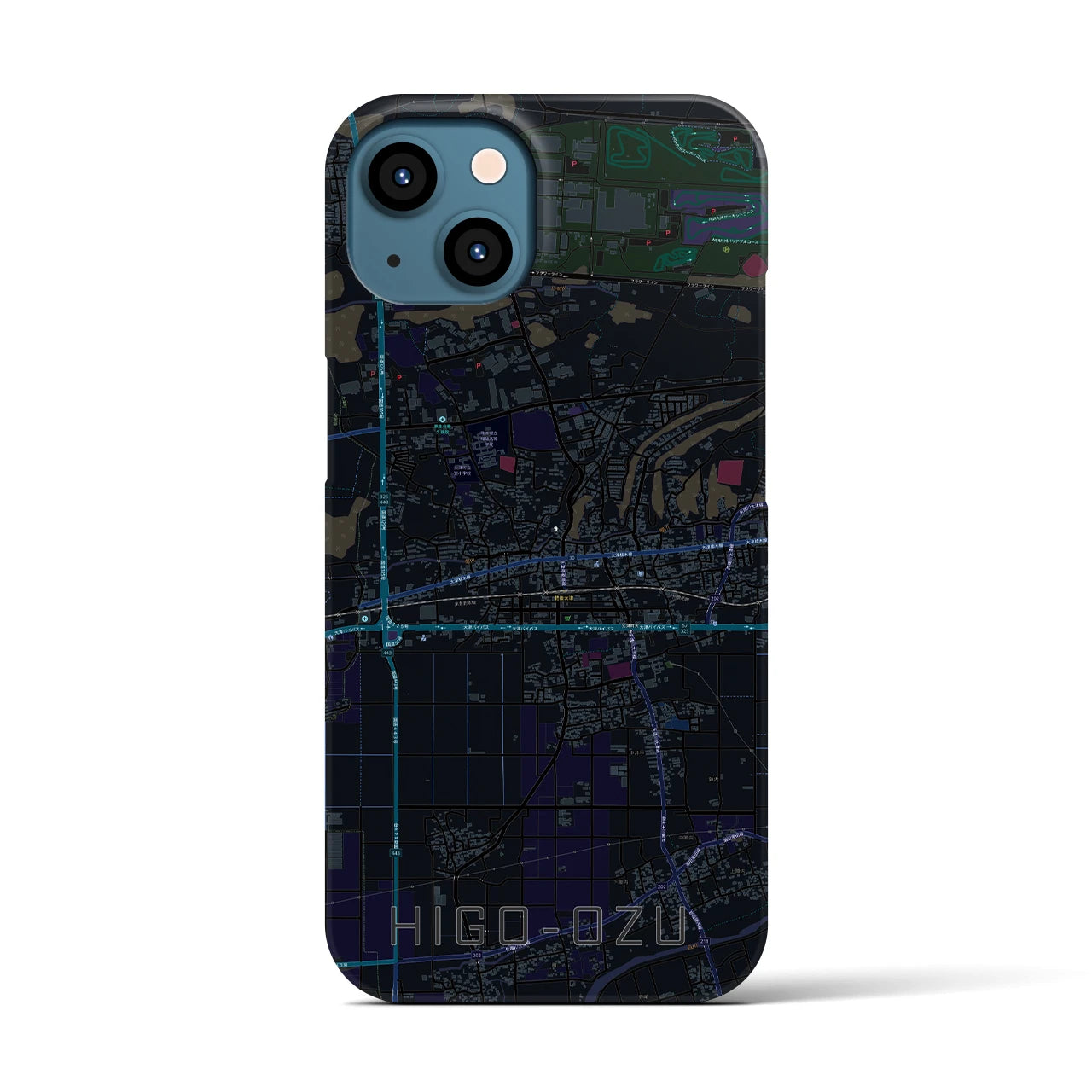 【肥後大津(熊本県)】地図柄iPhoneケース(バックカバータイプ)