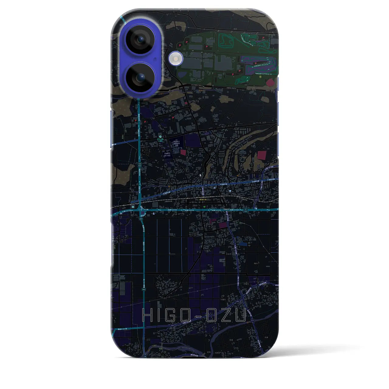 【肥後大津(熊本県)】地図柄iPhoneケース(バックカバータイプ)