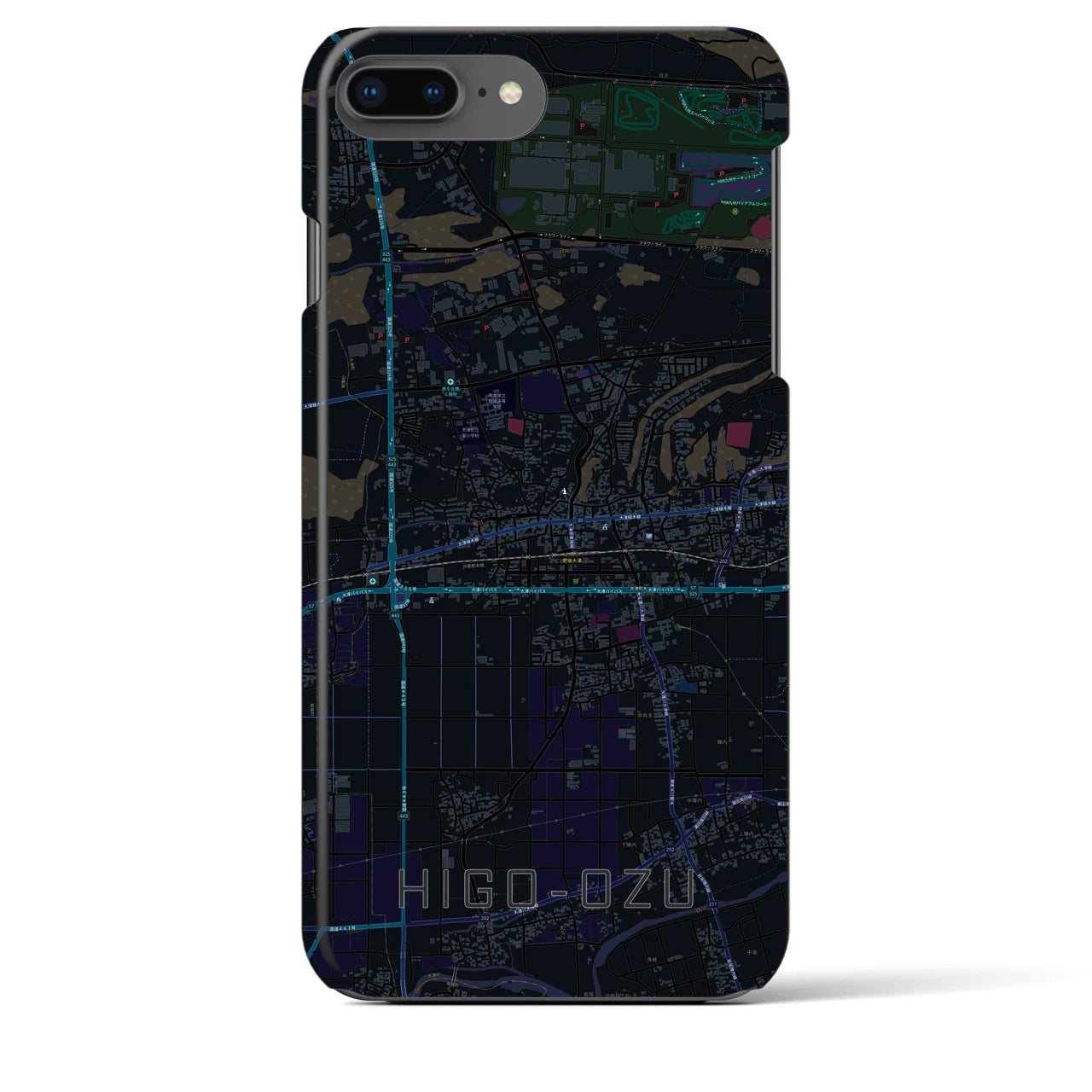 【肥後大津(熊本県)】地図柄iPhoneケース(バックカバータイプ)