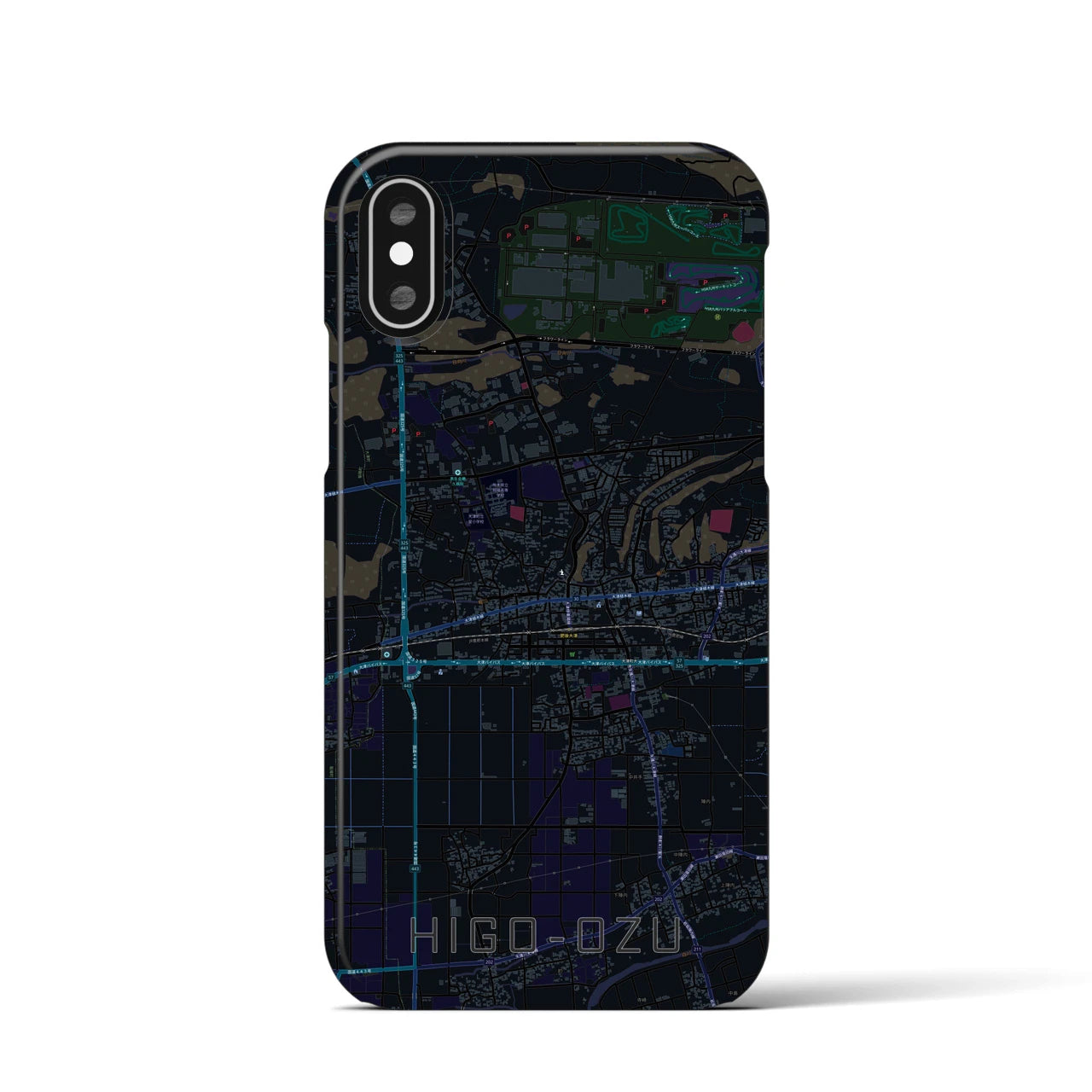 【肥後大津(熊本県)】地図柄iPhoneケース(バックカバータイプ)