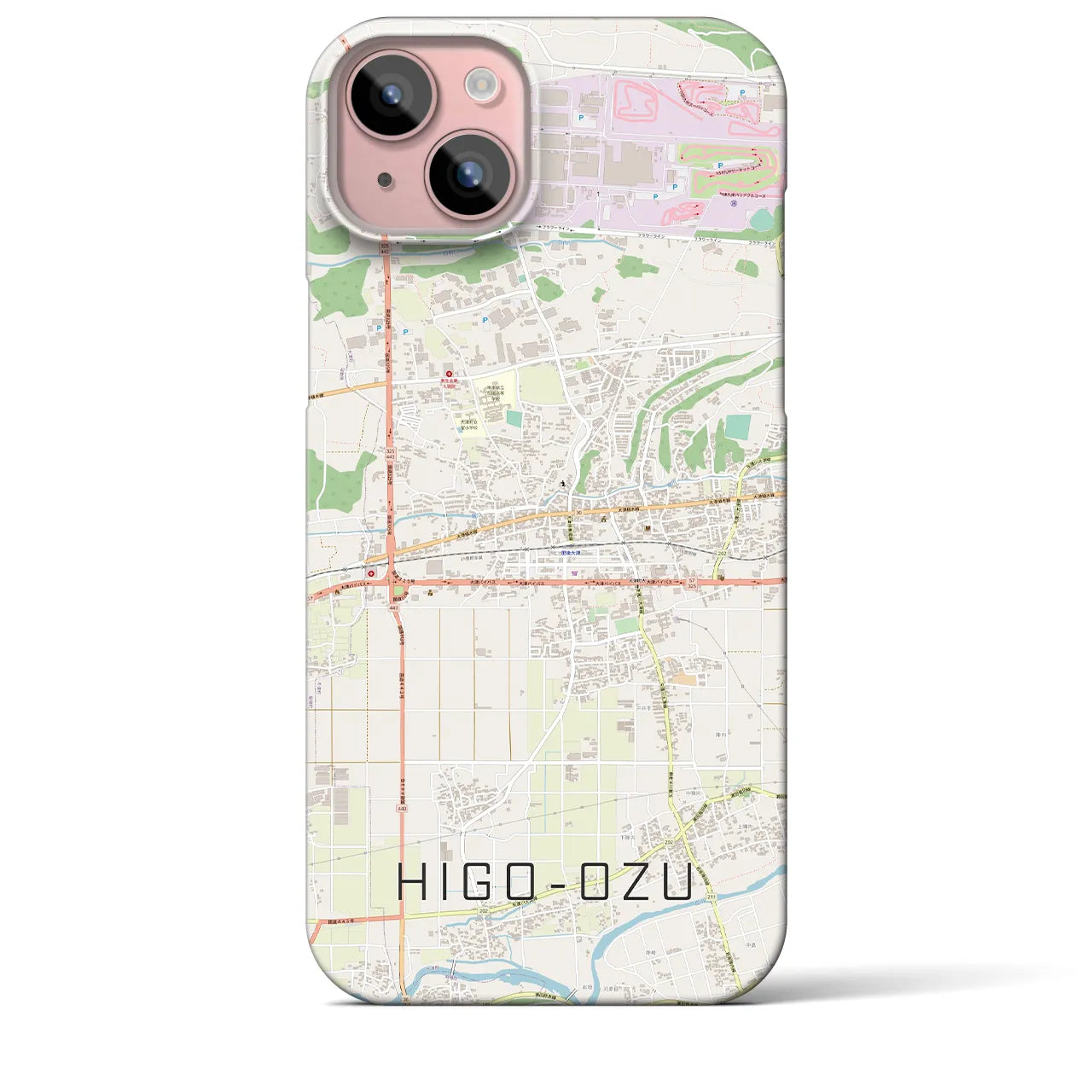 【肥後大津(熊本県)】地図柄iPhoneケース(バックカバータイプ)