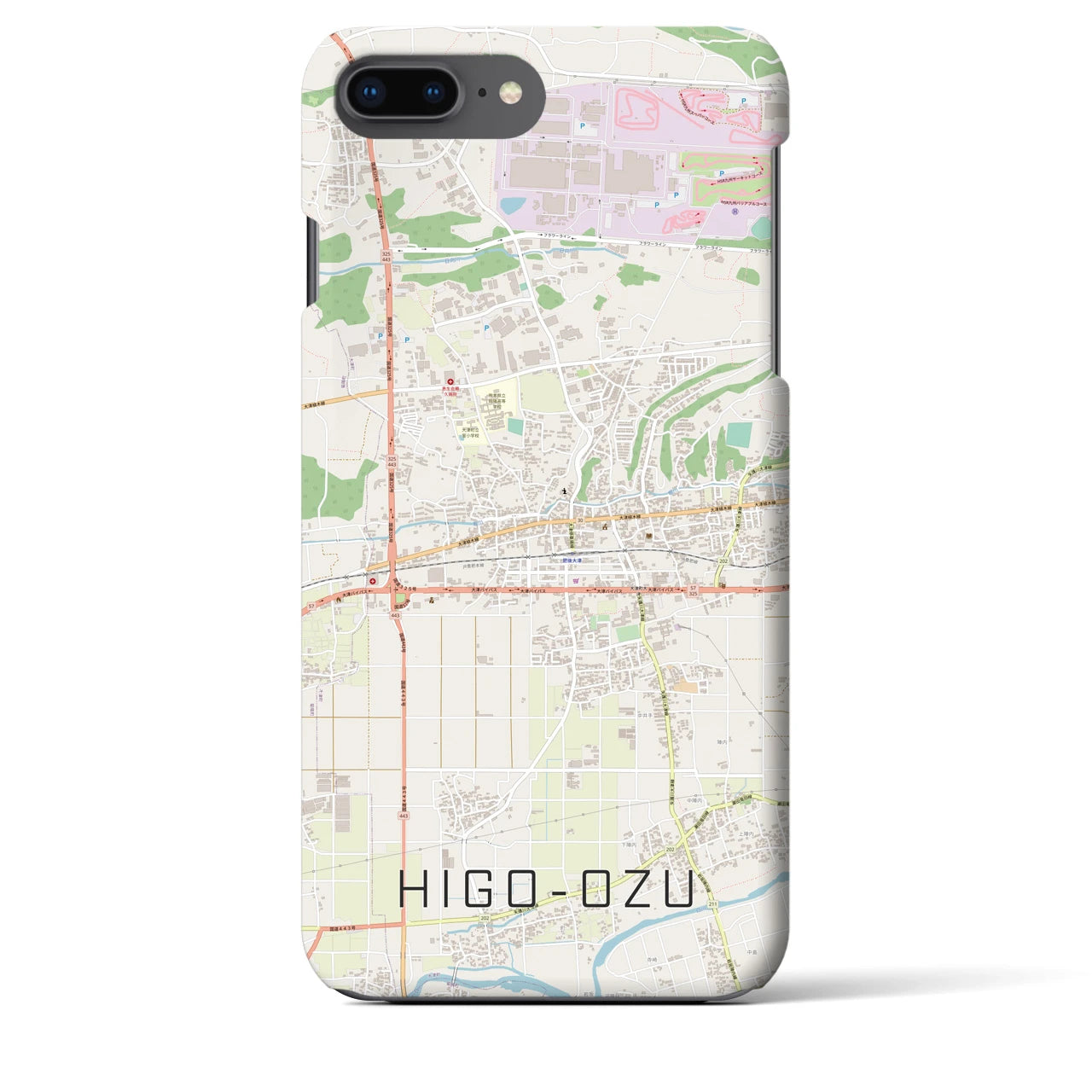 【肥後大津(熊本県)】地図柄iPhoneケース(バックカバータイプ)
