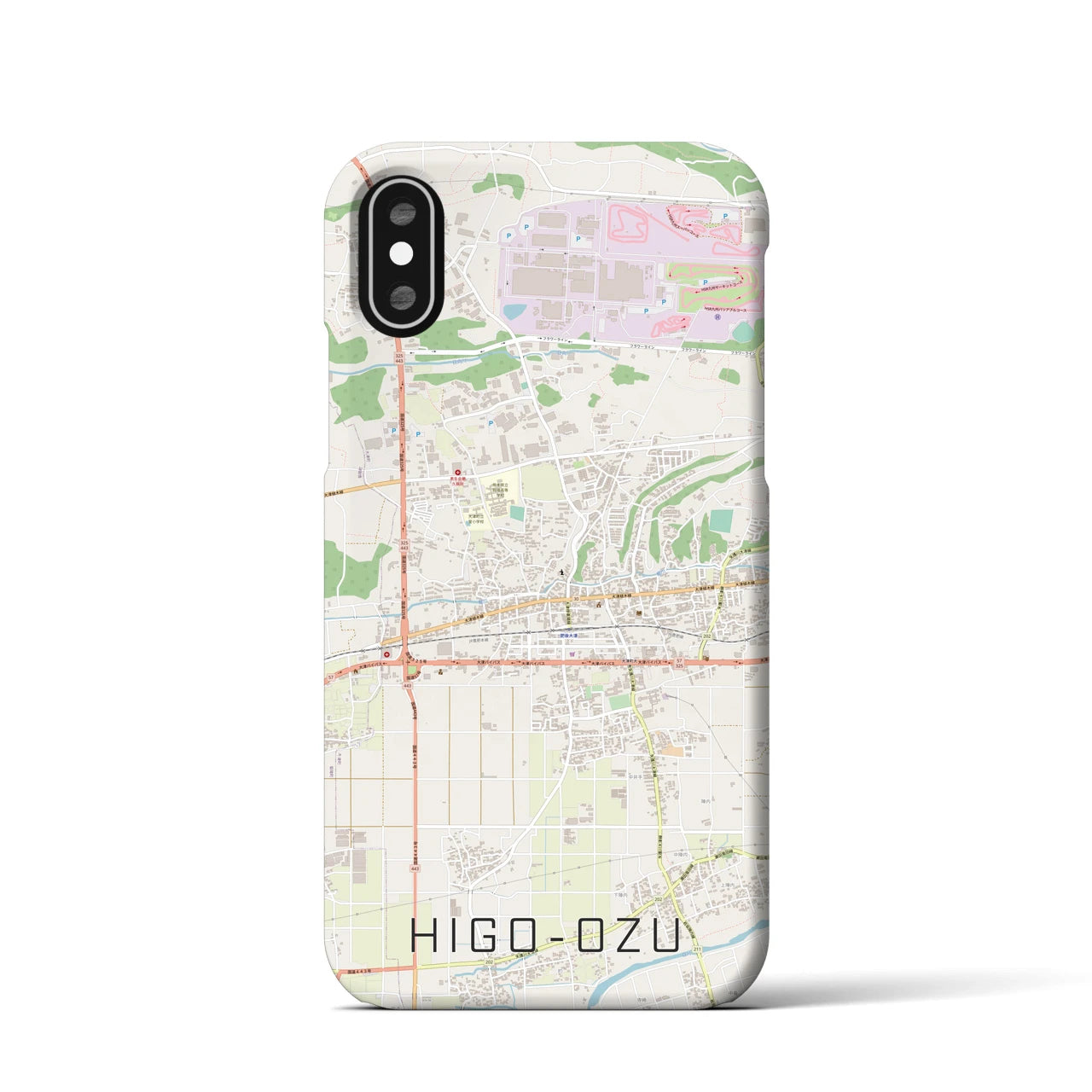 【肥後大津(熊本県)】地図柄iPhoneケース(バックカバータイプ)