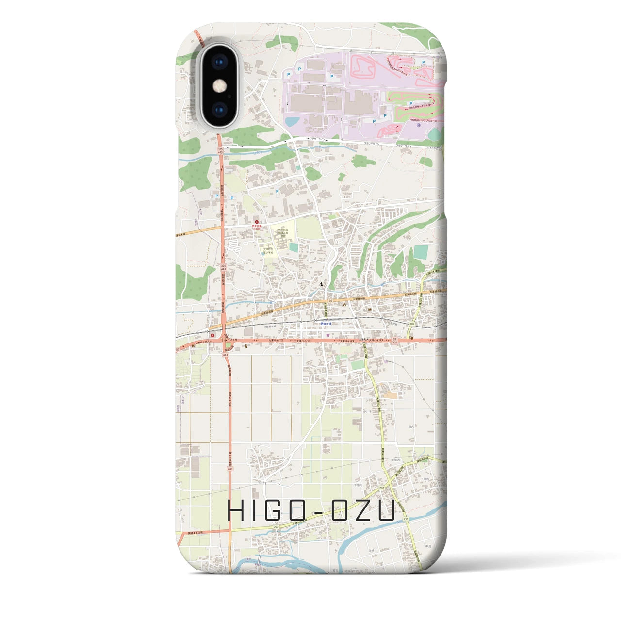 【肥後大津(熊本県)】地図柄iPhoneケース(バックカバータイプ)