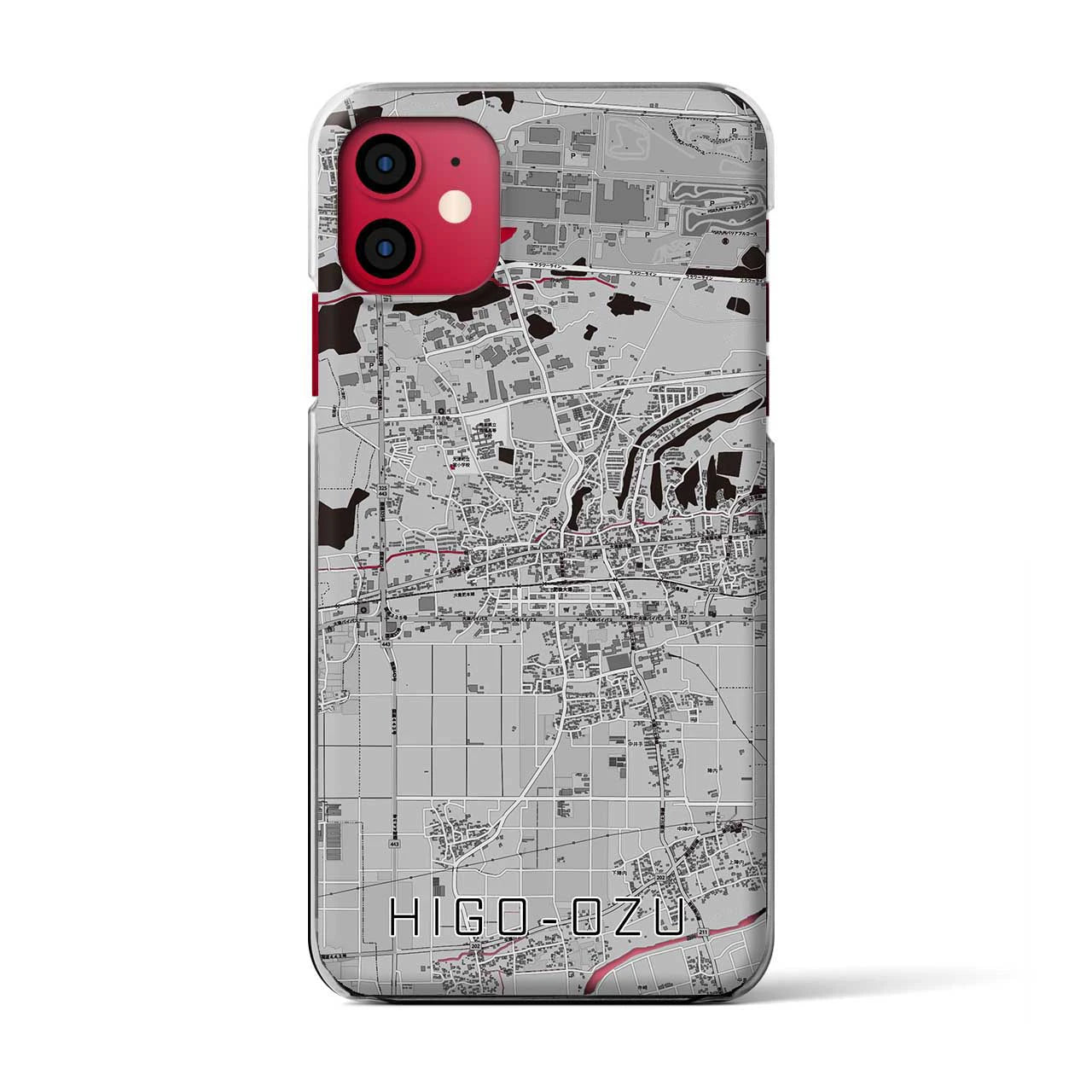 【肥後大津(熊本県)】地図柄iPhoneケース(クリアタイプ)