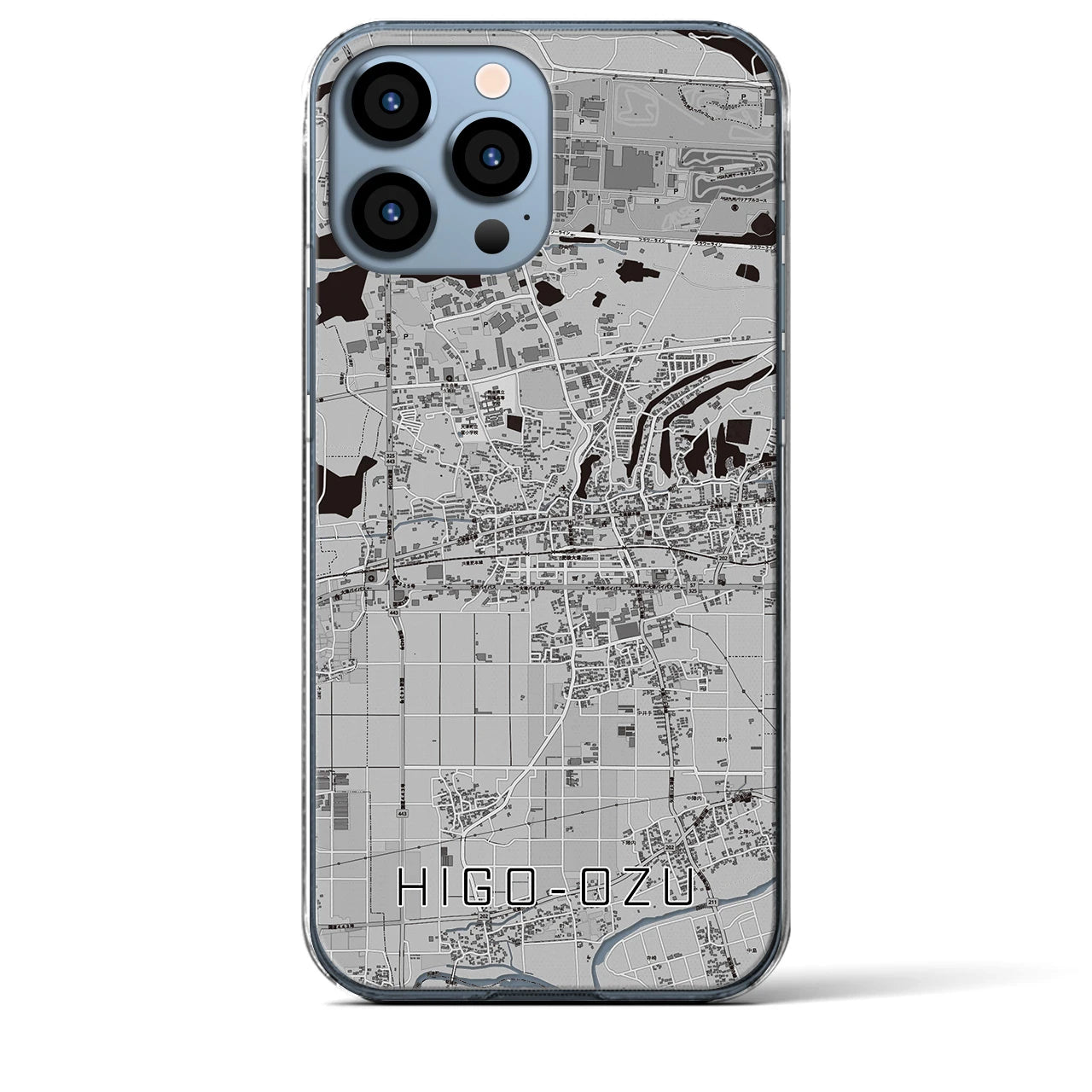 【肥後大津(熊本県)】地図柄iPhoneケース(クリアタイプ)