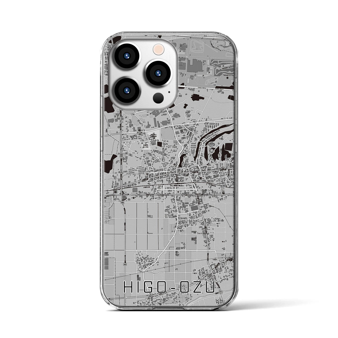 【肥後大津(熊本県)】地図柄iPhoneケース(クリアタイプ)
