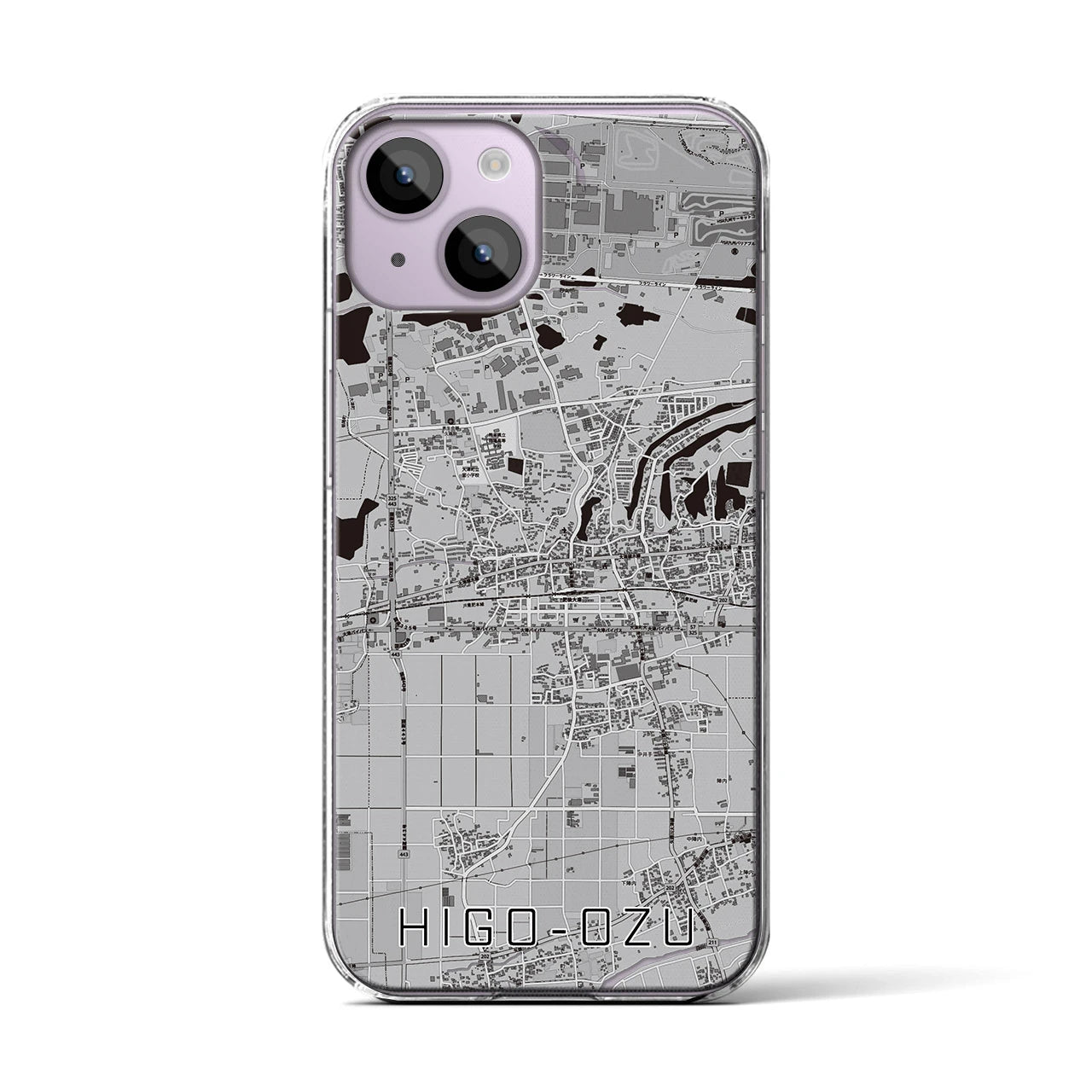 【肥後大津(熊本県)】地図柄iPhoneケース(クリアタイプ)