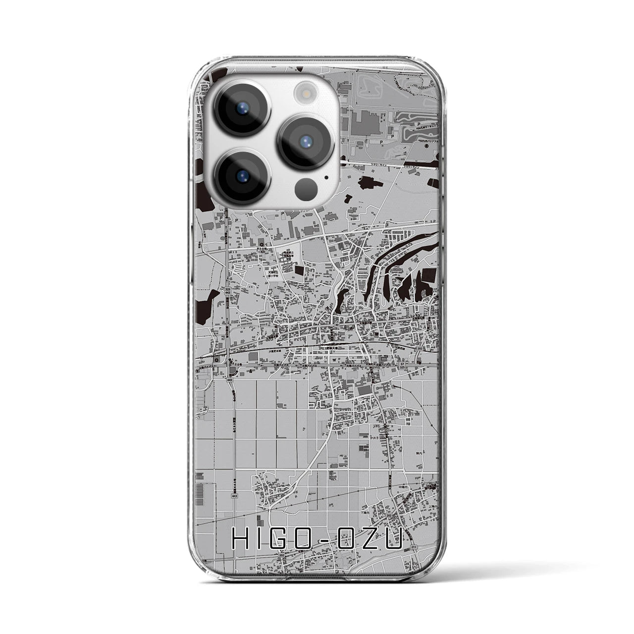 【肥後大津(熊本県)】地図柄iPhoneケース(クリアタイプ)