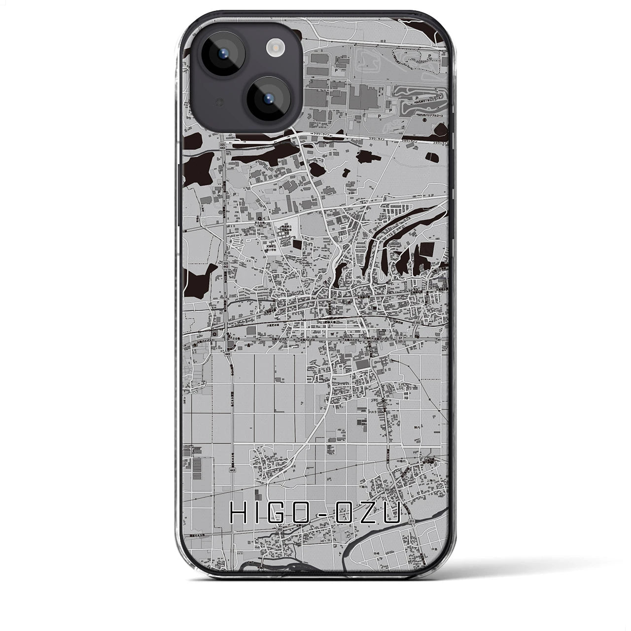 【肥後大津(熊本県)】地図柄iPhoneケース(クリアタイプ)