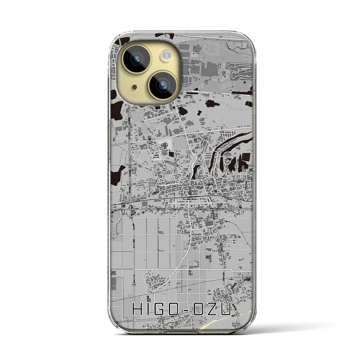 【肥後大津(熊本県)】地図柄iPhoneケース(クリアタイプ)