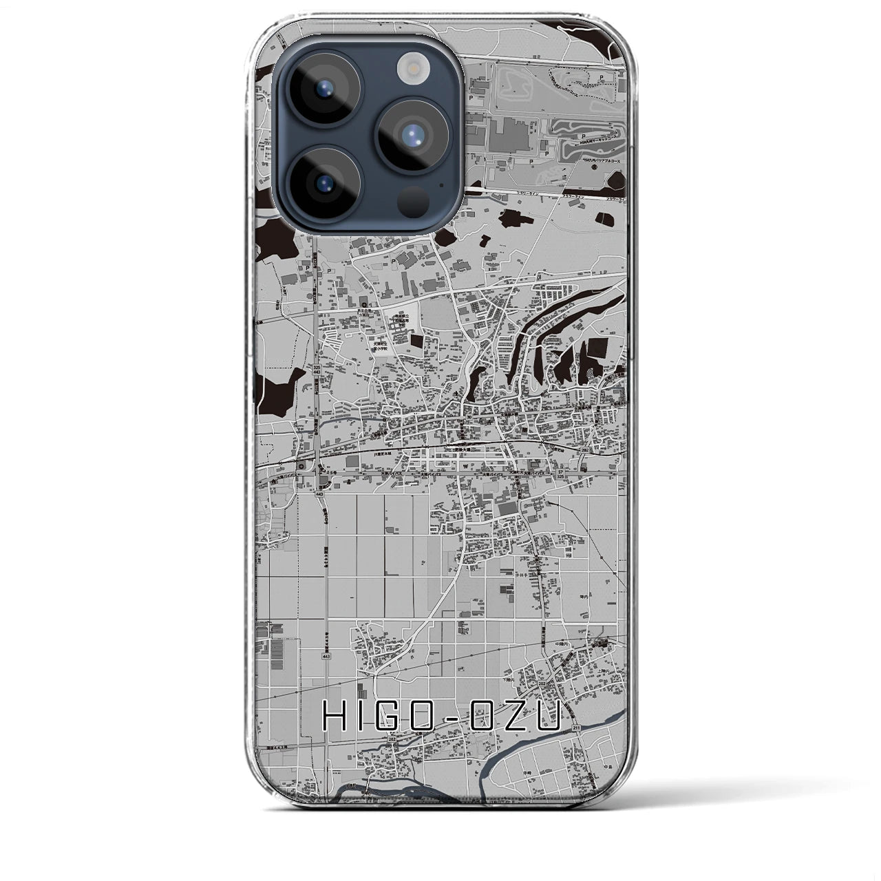 【肥後大津(熊本県)】地図柄iPhoneケース(クリアタイプ)