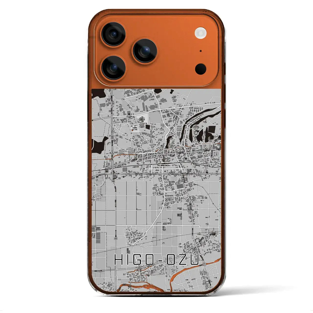 【肥後大津(熊本県)】地図柄iPhoneケース(クリアタイプ)