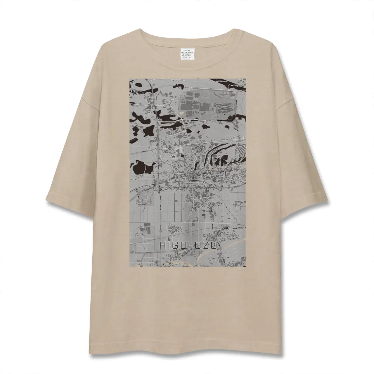 【肥後大津(熊本県)】地図柄ビッグシルエットTシャツ