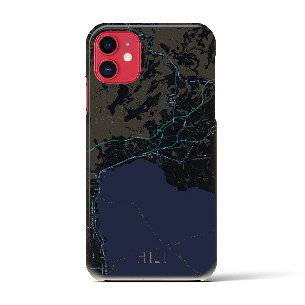 【日出(大分県)】地図柄iPhoneケース(バックカバータイプ)