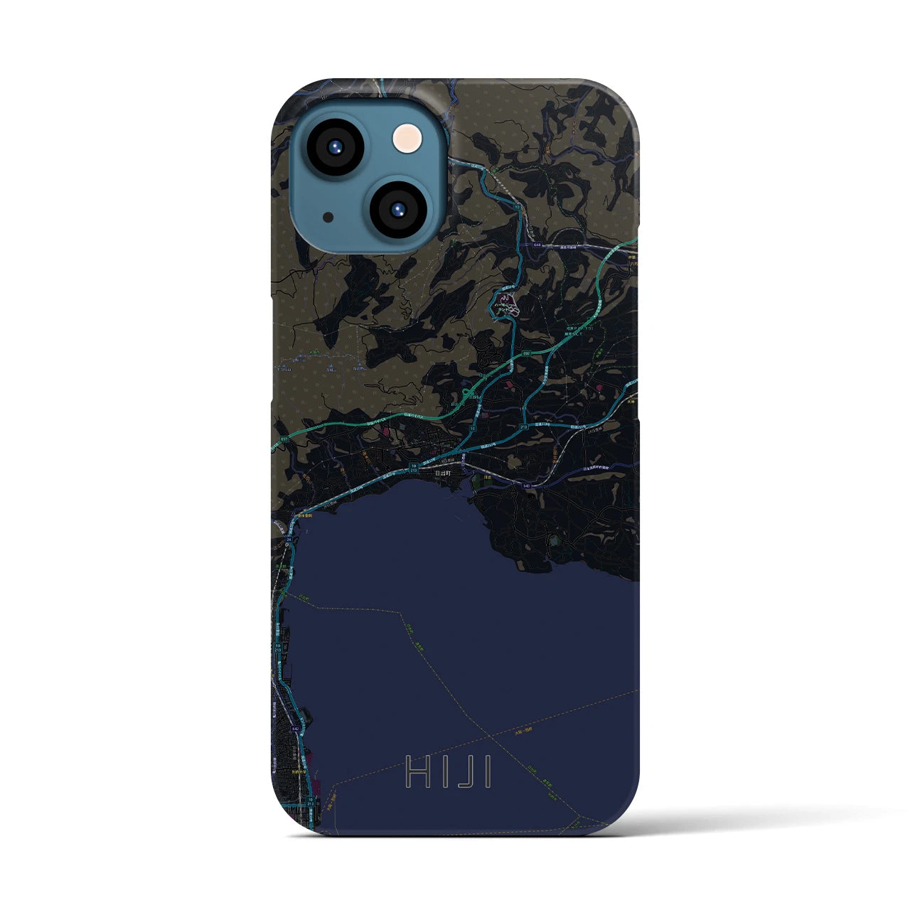 【日出(大分県)】地図柄iPhoneケース(バックカバータイプ)