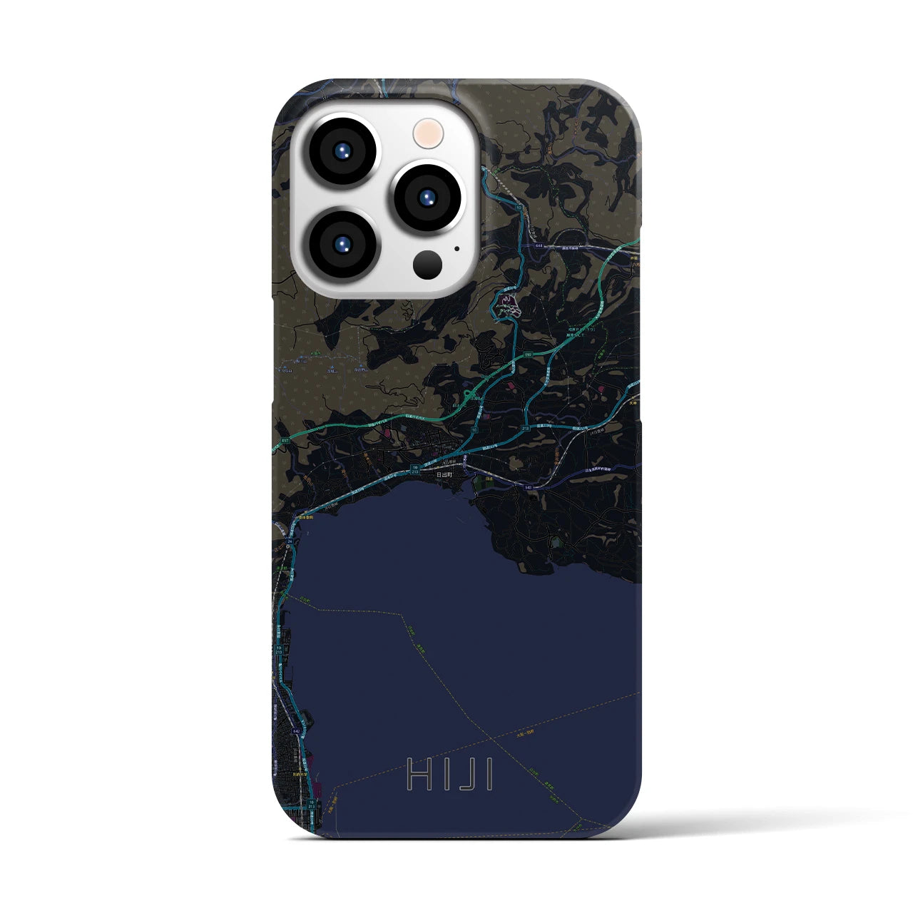 【日出(大分県)】地図柄iPhoneケース(バックカバータイプ)