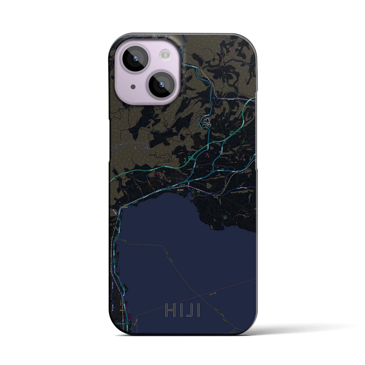 【日出(大分県)】地図柄iPhoneケース(バックカバータイプ)